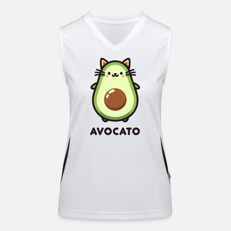 Mignon Avocato Chat Ami Jeu De Jeu Conception Débardeur respirant contrasté Femme