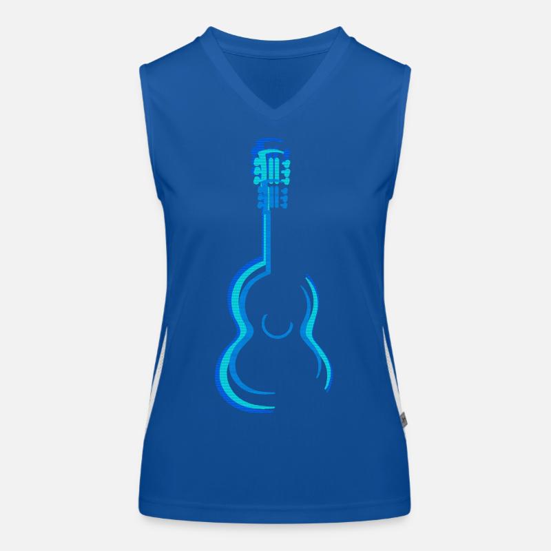 Blue Acoustic Classical Guitar Graphics Women's Functional Contrast Tank Top