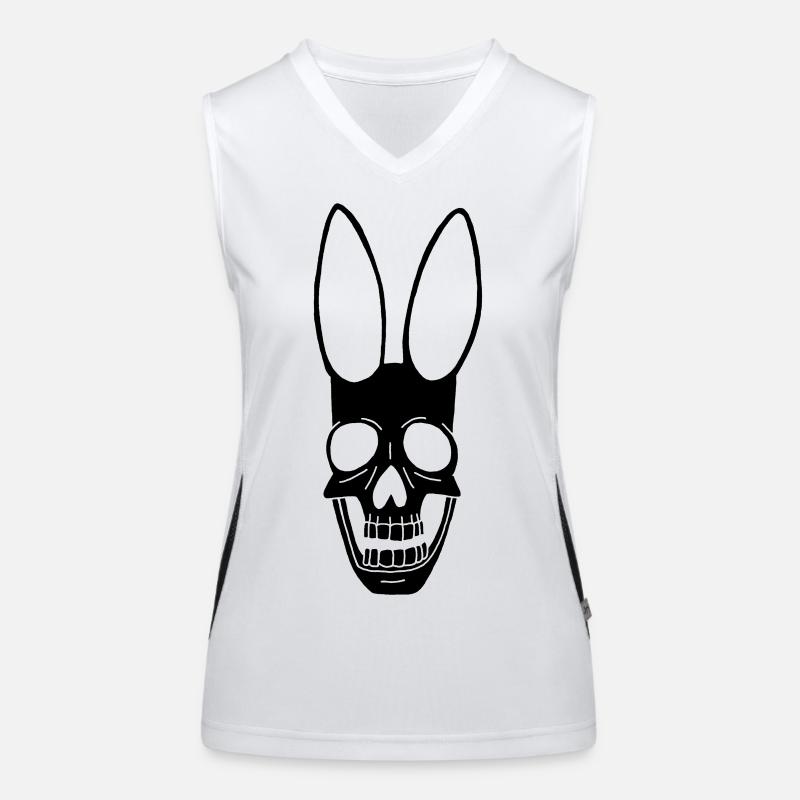 Schwarzer Kaninchen Schädel Funktionelles Kontrast-Tank Top für Frauen