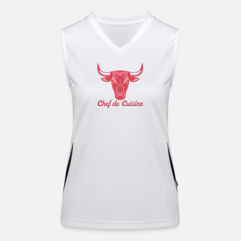 Küchenbulle Illustration Funktionelles Kontrast-Tank Top für Frauen
