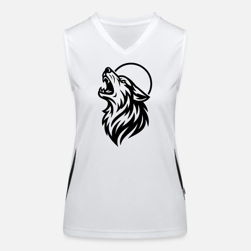 Heulender Wolf Funktionelles Kontrast-Tank Top für Frauen