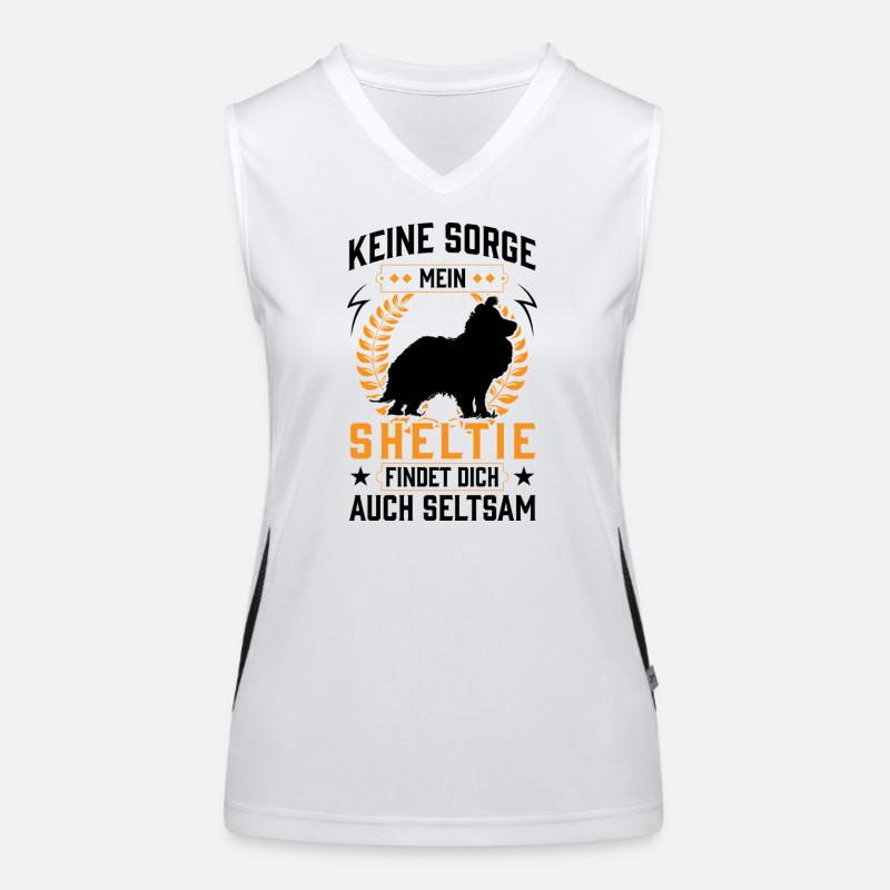 Sheltie seltsam Shetland Sheepdog Funktionelles Kontrast-Tank Top für Frauen