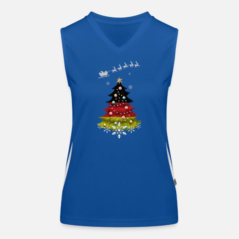 Christmas tree with Germany flag Women's Functional Contrast Tank Top