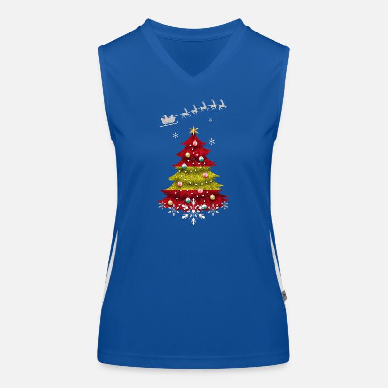Sapin de Noël avec drapeau espagnol Débardeur respirant contrasté Femme