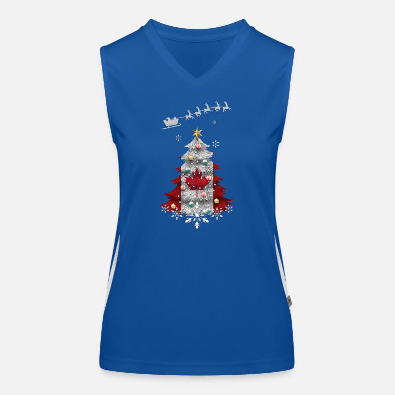 Weihnachtsbaum mit Kanada-Flagge Funktionelles Kontrast-Tank Top für Frauen