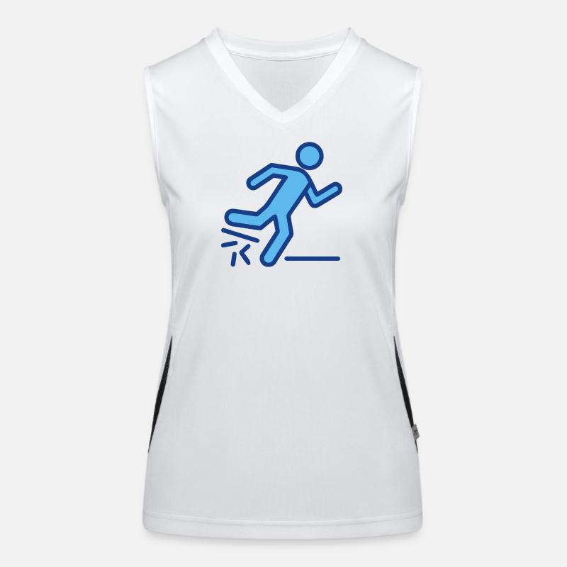 Silhouette dynamique bleue de coureur Débardeur respirant contrasté Femme