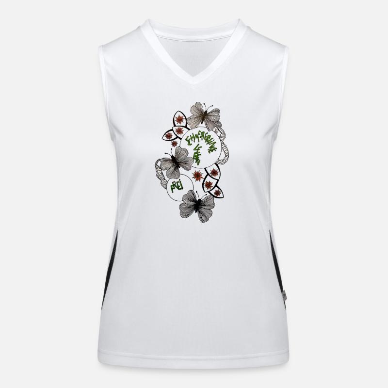 Motif floral de papillon dessiné à la main Débardeur respirant contrasté Femme