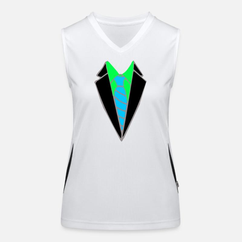 Neon jacket with blue tie Women's Functional Contrast Tank Top