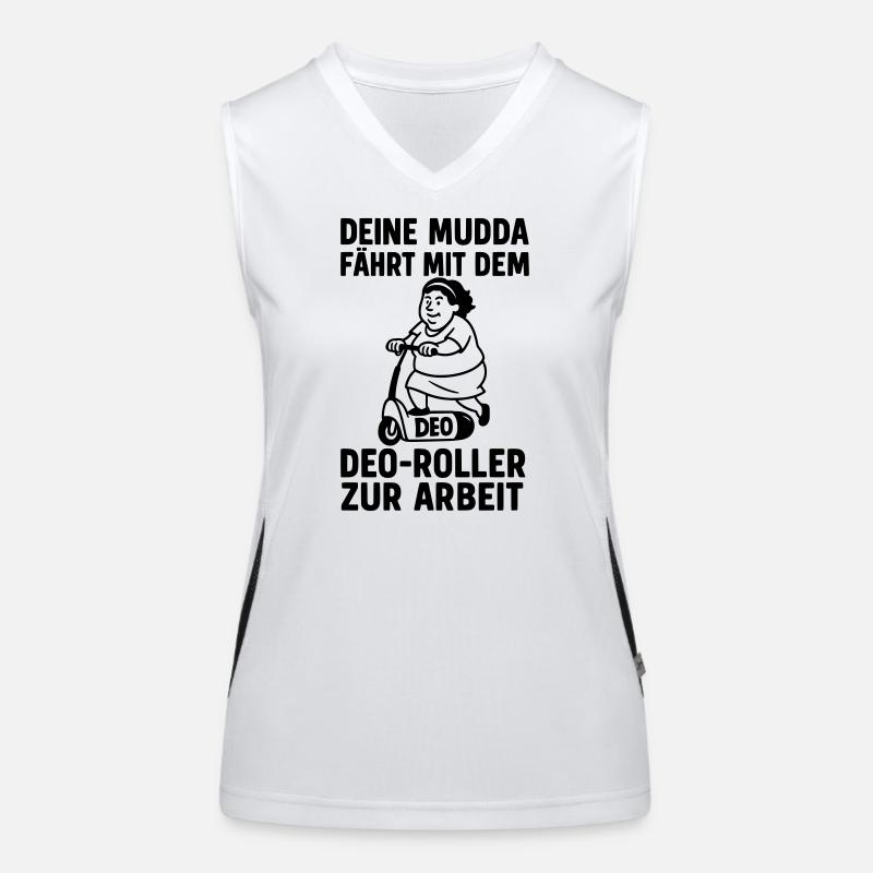 deine mutter witz deo roller mofa drogerie  Funktionelles Kontrast-Tank Top für Frauen