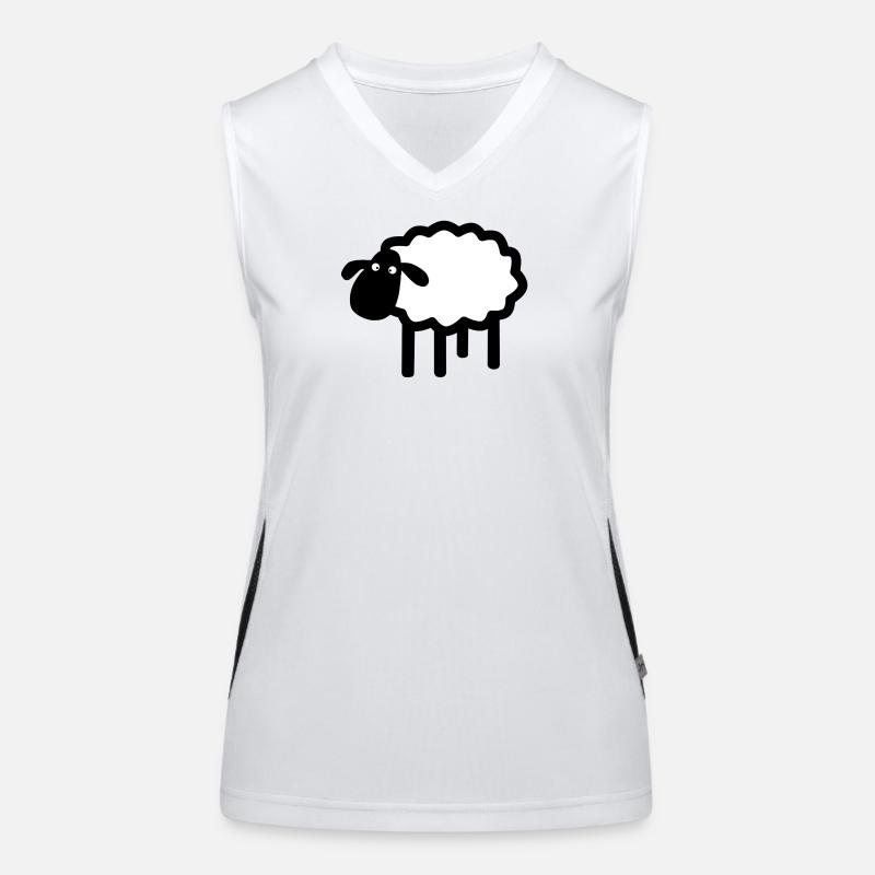 Weiße Schaf-Silhouette Funktionelles Kontrast-Tank Top für Frauen