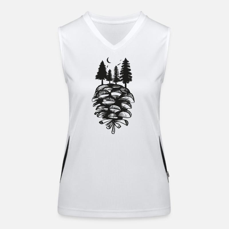 Pine Cone Nature Forest Women's Functional Contrast Tank Top