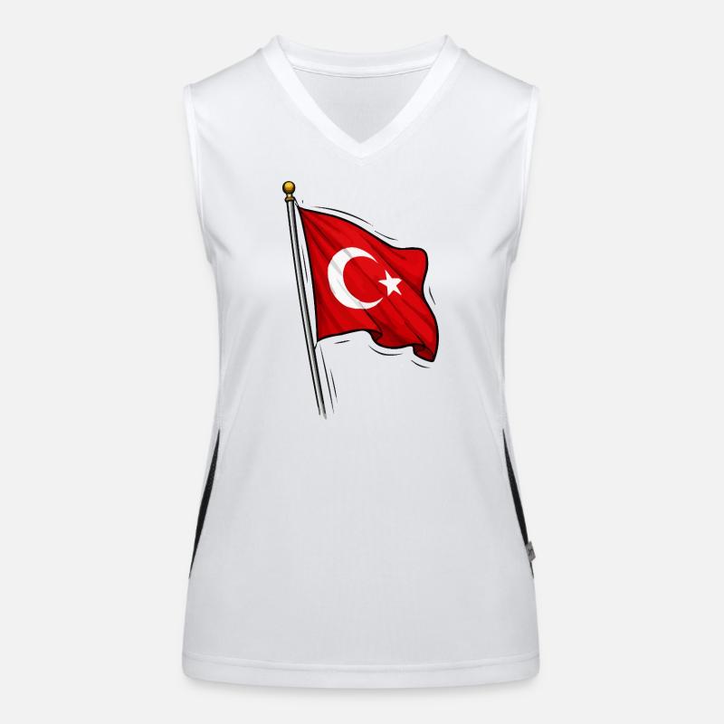 Turkey Flag Women's Functional Contrast Tank Top