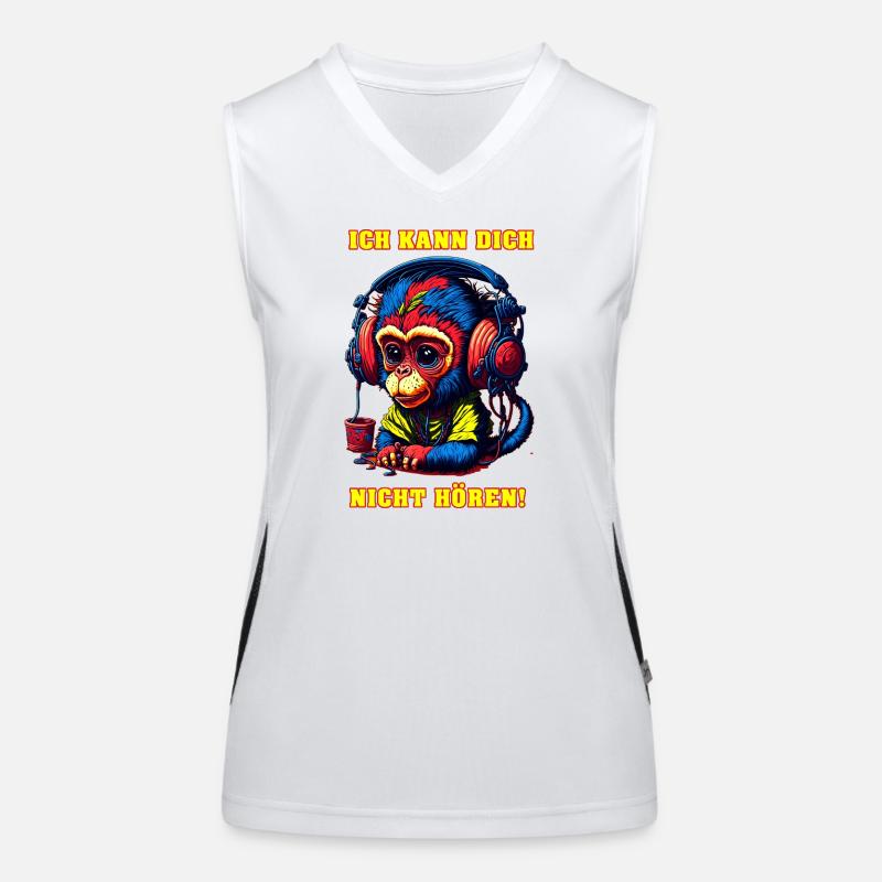 Ich Kann Dich Nicht Hören Monkey Funktionelles Kontrast-Tank Top für Frauen