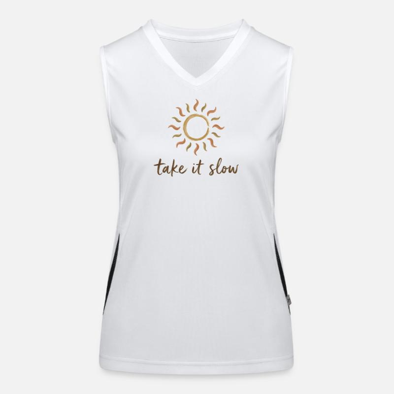 Take It Slow Sun Logo Débardeur respirant contrasté Femme