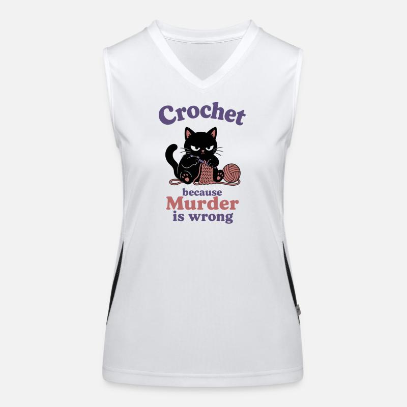 Crochet Because Murder Is Wrong Funktionelles Kontrast-Tank Top für Frauen