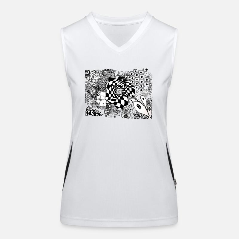 Doodles black & white Funktionelles Kontrast-Tank Top für Frauen