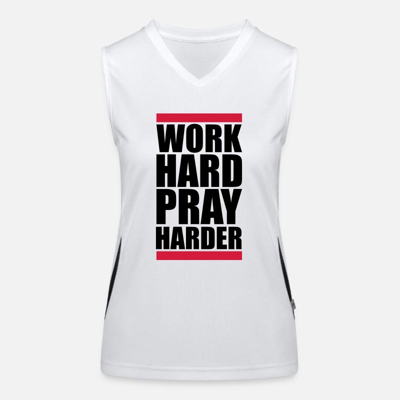 travailler dur prier plus dur travailler dur jesus cross ch Débardeur respirant contrasté Femme