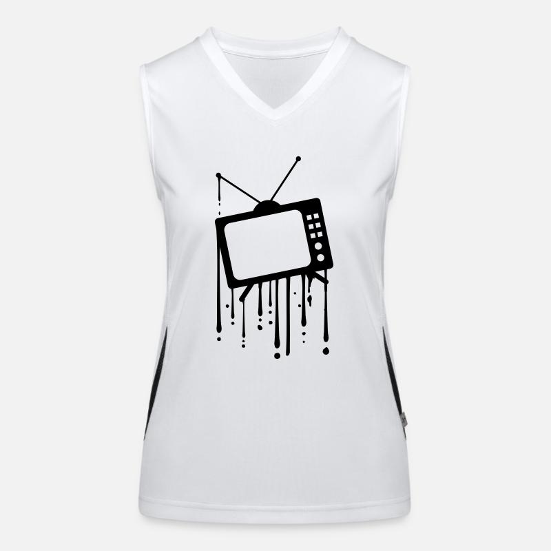drops graffiti tv tv screen watch Women's Functional Contrast Tank Top