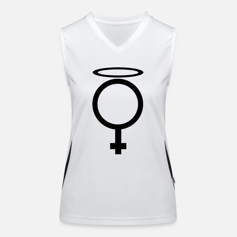 engelchen - Women's Functional Contrast Tank Top - white/black