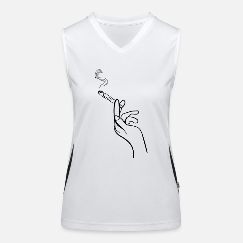 kiffen joint hand Funktionelles Kontrast-Tank Top für Frauen
