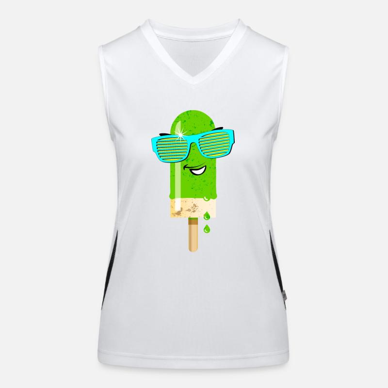 Popsicles Summer heat cool sunglasses delicious Women's Functional Contrast Tank Top