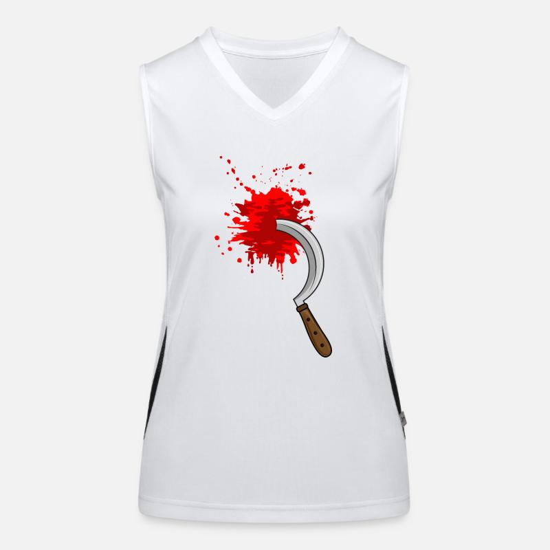 Halloween Messer Blut Funktionelles Kontrast-Tank Top für Frauen