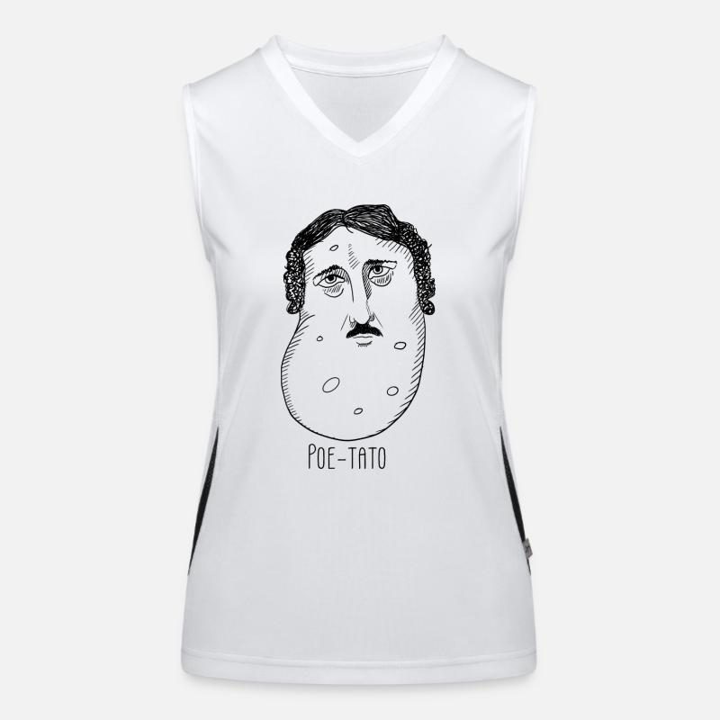 edgar allan poe poetato pun Women's Functional Contrast Tank Top