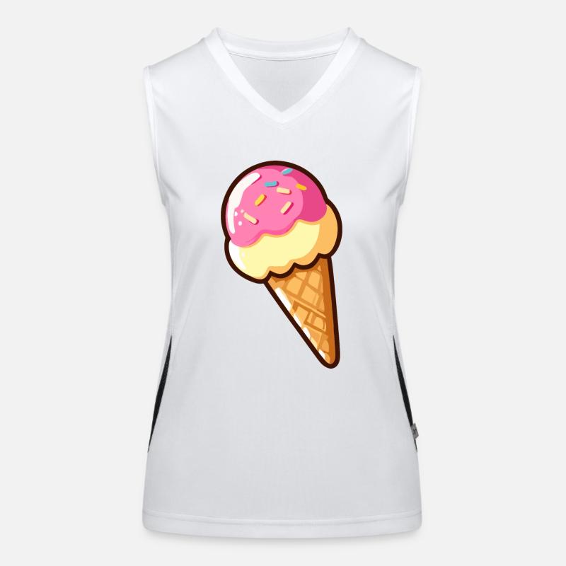 Erdbeer-Vanille-Eis Funktionelles Kontrast-Tank Top für Frauen