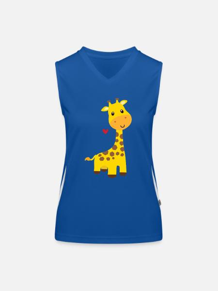Girafe - Débardeur respirant contrasté Femme - bleu/blanc - Devant