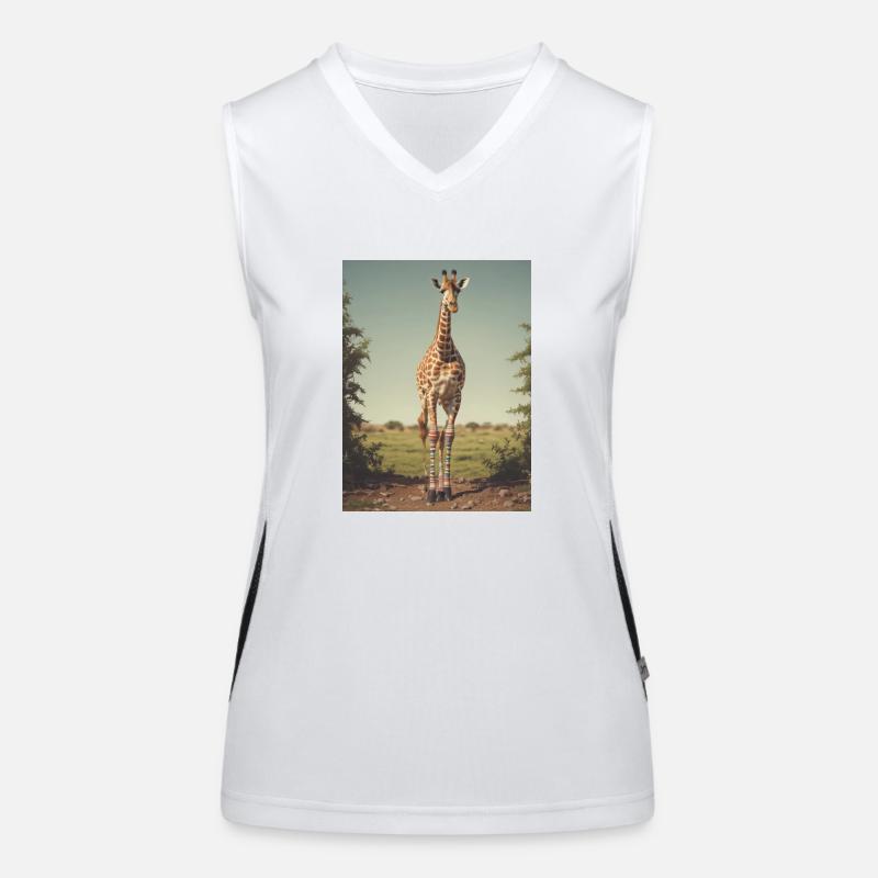 Giraffe with Socks Women's Functional Contrast Tank Top
