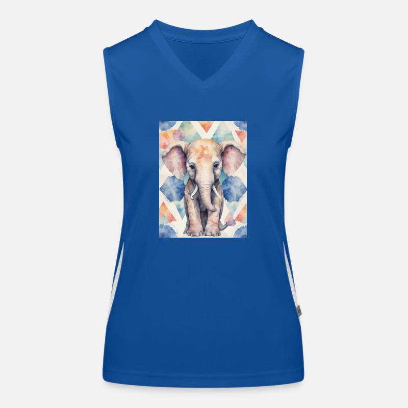 Colorful Elephant Women's Functional Contrast Tank Top
