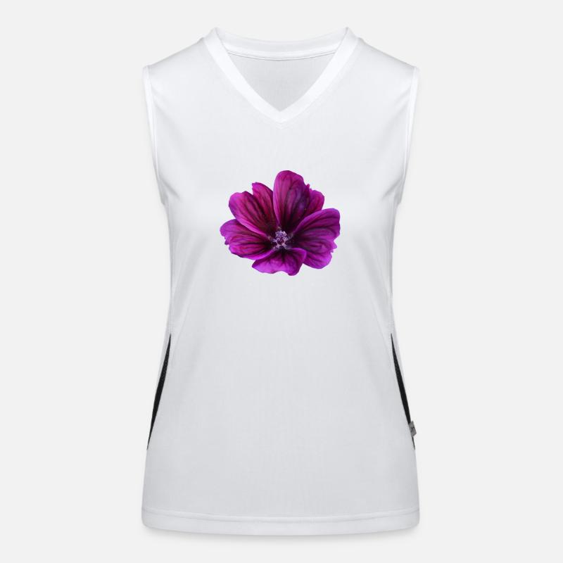 Fleur violette de mauve Débardeur respirant contrasté Femme
