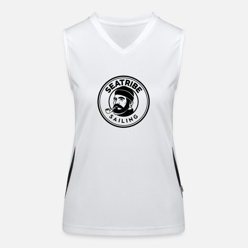 Seatribe Sailing - Junger maritimer Seemann Funktionelles Kontrast-Tank Top für Frauen