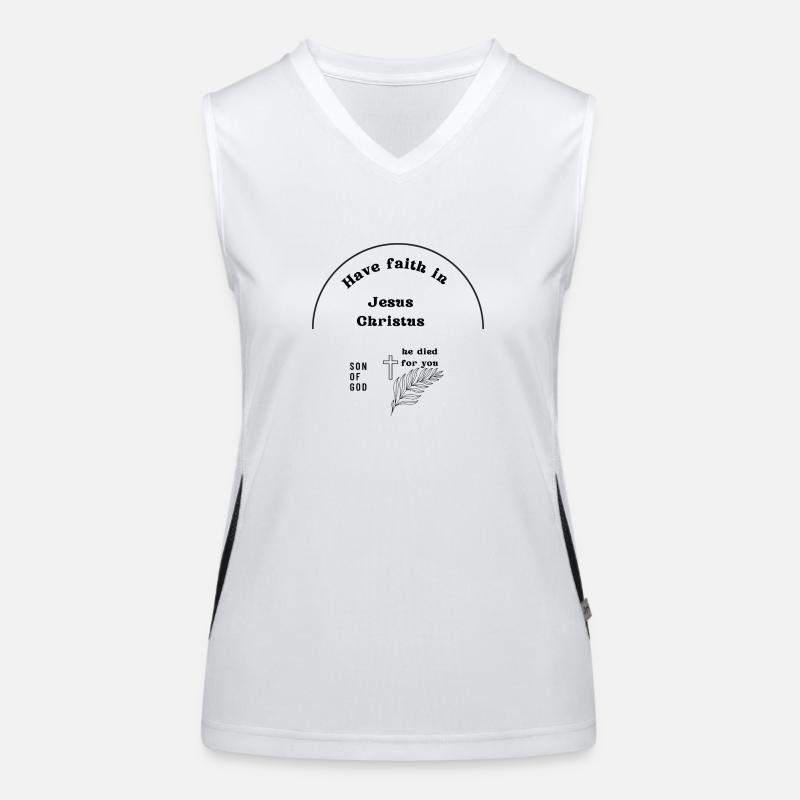 Glaube an Jesus Funktionelles Kontrast-Tank Top für Frauen