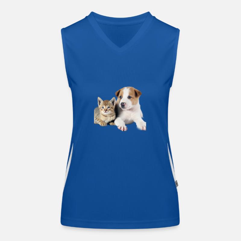 Chiot et chaton mignons Débardeur respirant contrasté Femme