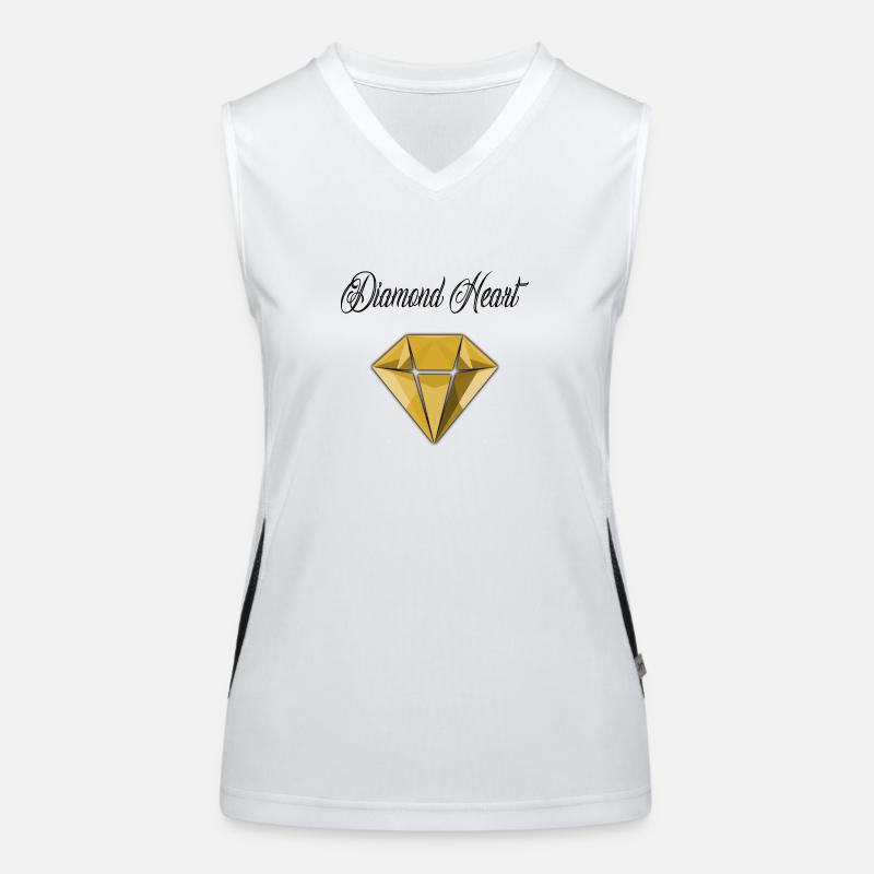 Diamond Heart slogan and logo Women's Functional Contrast Tank Top