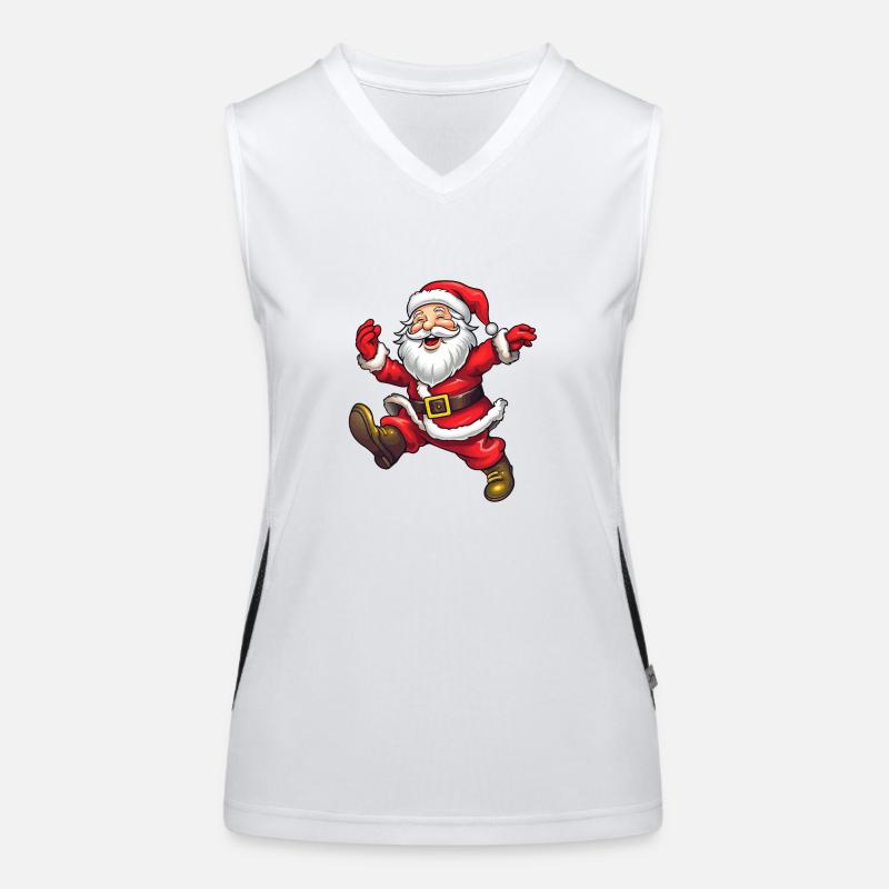 Cute funny Santa Claus with beard Women's Functional Contrast Tank Top