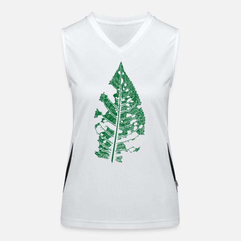 Leaf / from the cherry tree with caterpillar holes Women's Functional Contrast Tank Top
