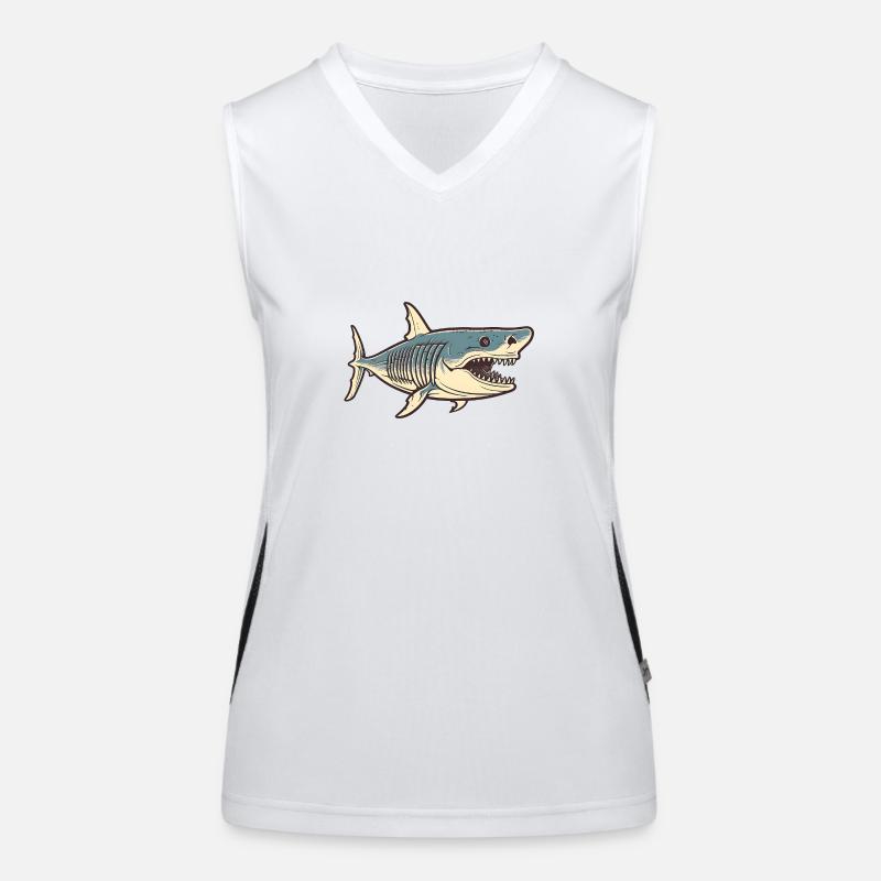 Dessin de requin Débardeur respirant contrasté Femme