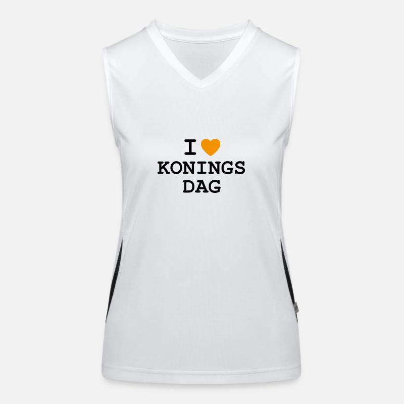 Ich liebe den Königstag Funktionelles Kontrast-Tank Top für Frauen