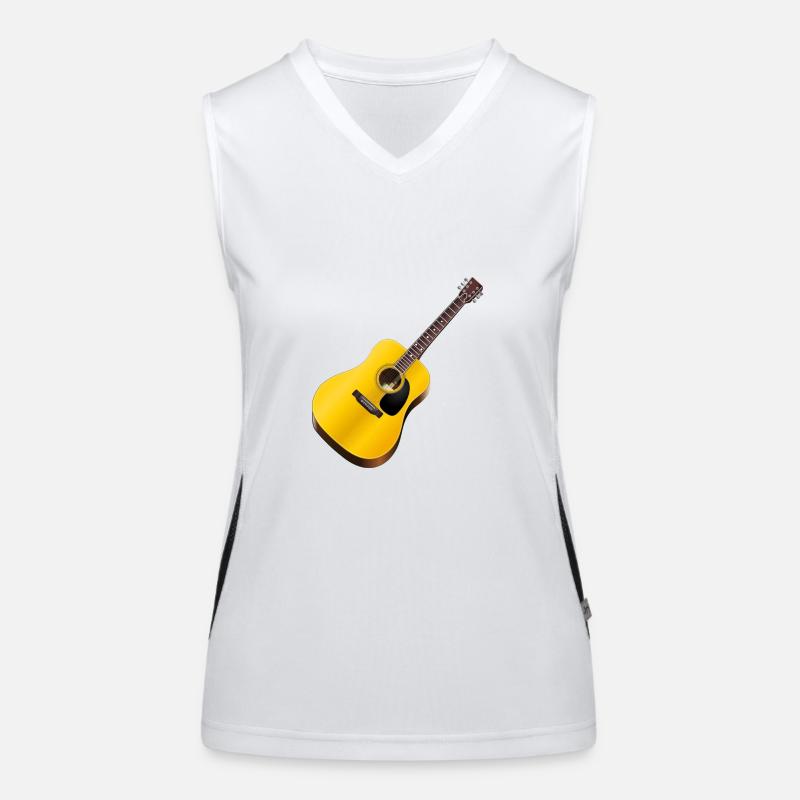 guitar - Women's Functional Contrast Tank Top - white/black
