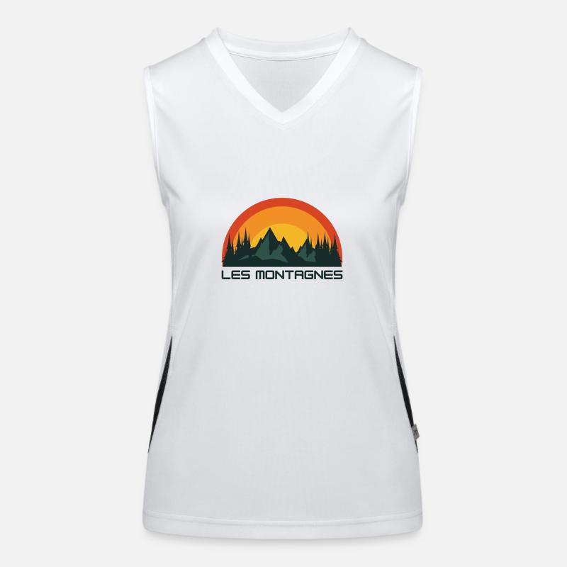 Die Berge. Funktionelles Kontrast-Tank Top für Frauen