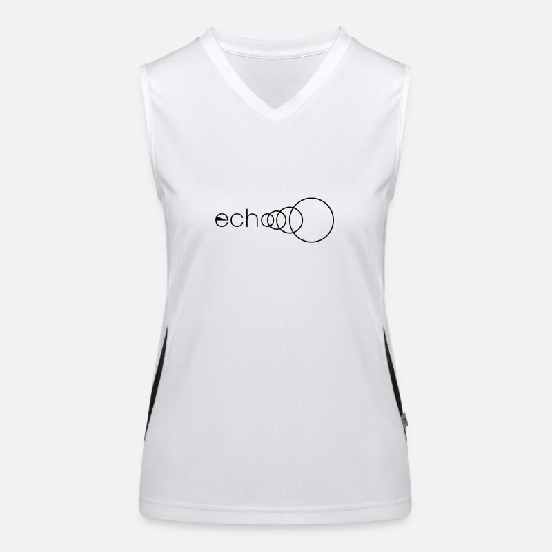 Schwarzes Echo-Logo Funktionelles Kontrast-Tank Top für Frauen