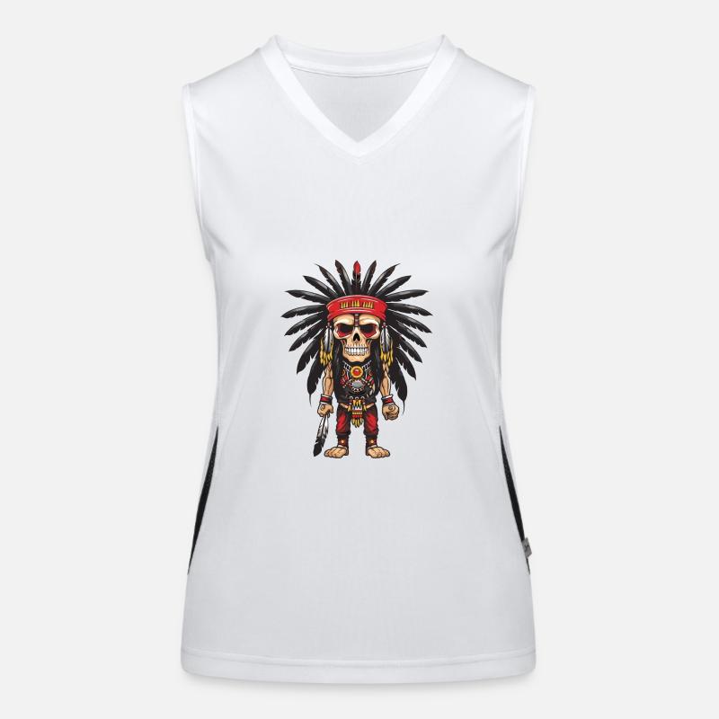 Apache Indian Skeleton Women's Functional Contrast Tank Top
