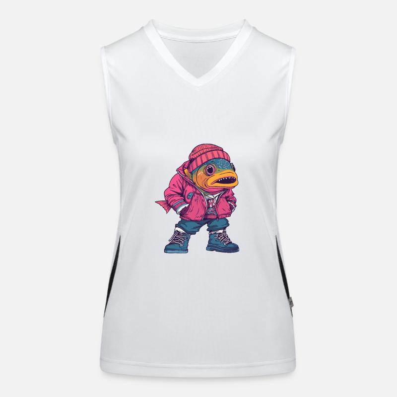 Piranha Fish Funny Winter Women's Functional Contrast Tank Top
