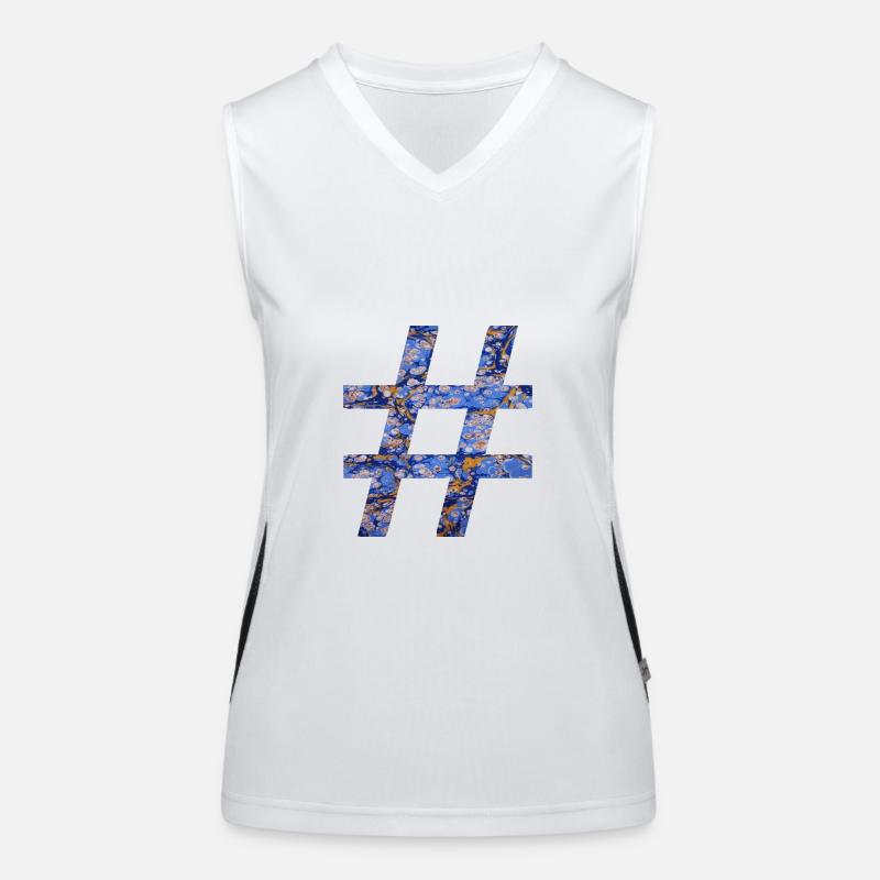 hashtag symbol e 112 Funktionelles Kontrast-Tank Top für Frauen