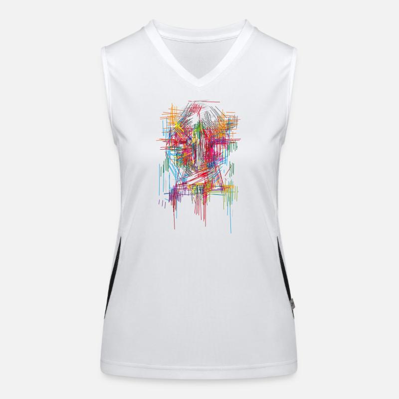 Scifi Architektur Kopf Funktionelles Kontrast-Tank Top für Frauen