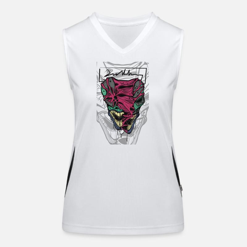 Visage de masque coloré et déformé Débardeur respirant contrasté Femme