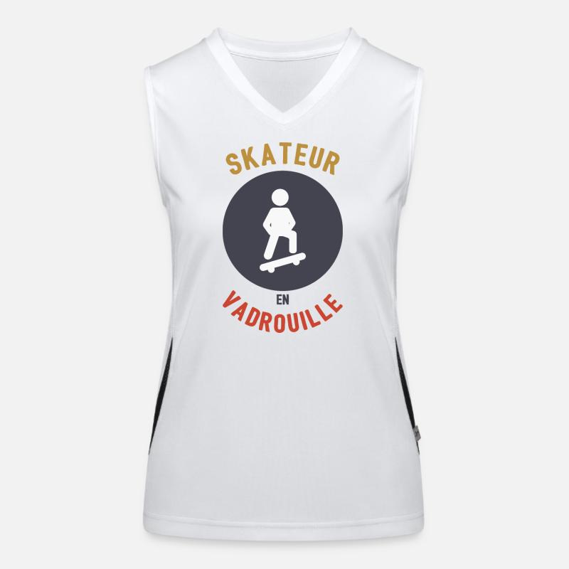 Skateboarder im Mopp Funktionelles Kontrast-Tank Top für Frauen