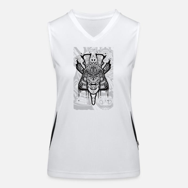 Samurai skull Women's Functional Contrast Tank Top